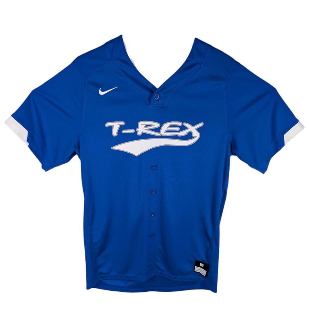 T-Rex Baseball Jersey # 21 Youth Medium Royal Blue AZ Club Shirt Practice